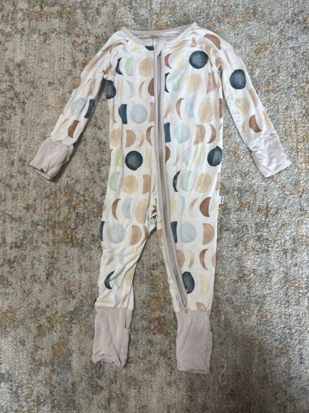 Little Sleepies Moon Phase Zip One-Piece - Neutral Multi 3-6m